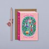 Vibrant birthday fairy wishes greeting card with whimsical fairy design, perfect for birthdays, featuring floral and fairy elements, ideal for birthday celebrations and fairy-themed occasions.