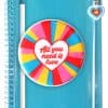 Colorful spiral notebook with a love-themed design and a matching pen, perfect for note-taking and expressing affection, ideal for gift or personal use.