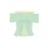 Pink gift box with a large pastel blue ribbon and bow, elegant wrapping for special occasions, The Wraperie.