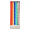 Colorful twisted birthday candles in a gift box, perfect for celebration decor and cake topping.