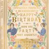 Elegant birthday greeting card with floral design, vintage illustrations, and warm message for celebrating a memorable birthday party. Perfect for conveying heartfelt wishes.