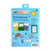 Colorful activity card pack for kids featuring joke decoding, tic-tac-toe, and fun themes, perfect for entertaining children and promoting cognitive skills.