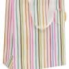 Wrapped gift bag with colorful pastel stripe pattern, perfect for special occasions and celebrations.