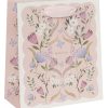 Delicate pink floral gift bag with butterflies and "With Love" message, perfect for special occasions and thoughtful presents.