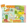 Brightly colored cartoon cat puzzle featuring playful kittens and a cozy house setting, ideal for children’s activities and enhancing cognitive skills.