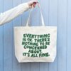 Reusable canvas tote bag with the quote 