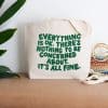 Kindness tote bag with positive message, eco-friendly reusable shopping bag, motivational quote on canvas tote, sustainable accessories, The Wraperie branding.