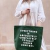 Reusable tote bag with inspirational quote, eco-friendly shopping bag, stylish customizable tote for grocery and daily essentials, perfect for sustainable lifestyle.