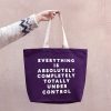 Recyclable tote bag with positive message from The Wraperie, supporting eco-friendly shopping, reusable fabric bag, stylish tote with white text, pink textured background, eco-conscious lifestyle accessory.