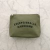 Green zipper pouch with 