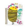 Bright yellow bee-themed sticky note holder featuring a cute cartoon bee with flowers and leaves, perfect for jotting down happy notes and reminders. Creative office accessory from The Wraperie.