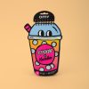 Colorful sticker pack featuring a bubble tea cup character with playful design elements from The Wraperie. Perfect for customizing accessories and expressing fun style.