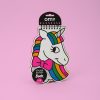 Colorful unicorn sticker activity book with rainbow mane, pink bow, and whimsical design, perfect for children's crafts and creative play.