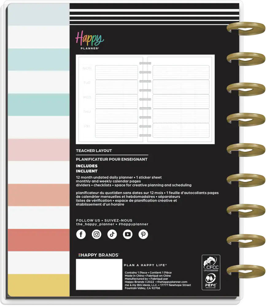 A planner with colorful tabs and a weekly layout for easy organization and scheduling.