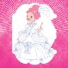 Whimsical princess coloring page featuring a fairy tale princess in a ball gown, ready for kids' creative coloring activities.