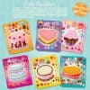Decorative sticker sheets featuring colorful cake and dessert designs, perfect for decorating notebooks, journals, and art projects at The Wraperie. Over 300 fun stickers included in 12 sheets.