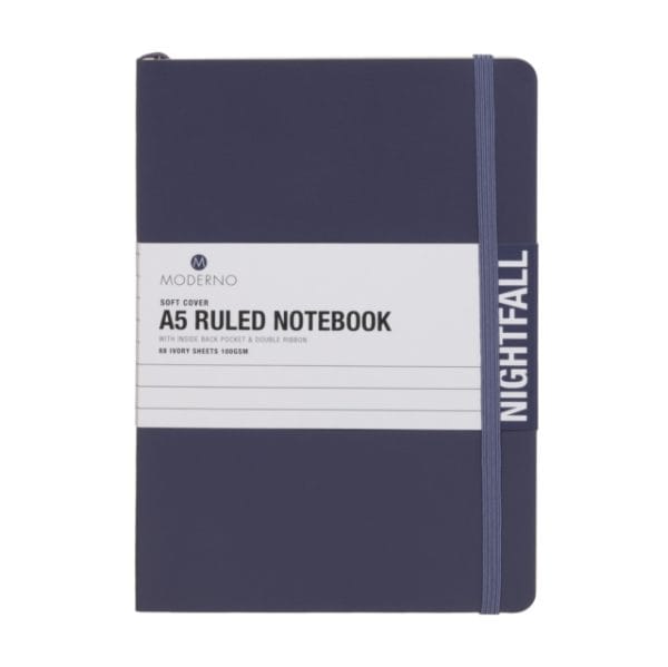 Moderno Notebook Moderno nightfall A5 ruled notebook – The Wraperie