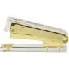 Sleek gold and clear acrylic stapler with modern design, perfect for adding elegance to office supplies and organization essentials.