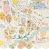 Soft pastel unicorn and rainbow embroidery with clouds, stars, and flowers, featuring whimsical doodles and the phrase 