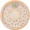 Deluxe disposable paper plate with colorful sprinkles and a 