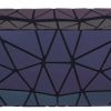 Vegan leather clutch with geometric pattern, stylish accessory for women, perfect for evening events or casual outings, by The Wraperie.