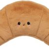 Soft, plush croissant-shaped stuffed toy, perfect for cozy comfort and adorable decor.