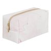 Marble-patterned pencil case with gold zipper, stylish accessories storage, The Wraperie stationery organizer for school or office.