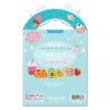 Colorful cute stick-on earrings featuring desserts and treats, perfect for kids to add fun and personality to their outfits, easy to apply and remove, suitable for children ages 3 and up.