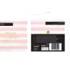 Pink and white striped napkin packaging with 