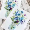 Vibrant floral sticker sheet featuring colorful wildflowers in a glass jar, perfect for decorating notebooks, walls, and crafts. Bright blue, purple, pink, and green hues create a lively botanical design.
