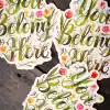 Love Botanical Sticker with Floral and Herbal Elements, Perfect for DIY Crafts, Journals, and Gift Wrapping.