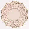 Elegant floral wrap with pink and red roses, gold accents, perfect for teas and parties, from The Wraperie.