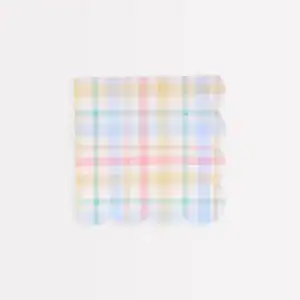 Colorful checkered food wrap with scalloped edges, perfect for eco-friendly meal prep and storage, available at The Wraperie.