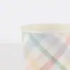 Wrapped food container with pastel plaid design, ideal for food presentation and takeaway. Perfect for cafes, catering, and food delivery services. Durable, eco-friendly, and stylish.