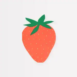 Fresh strawberry illustration for customized food wraps at The Wraperie, promoting healthy, eco-friendly eating options. Perfect for promoting fresh ingredients and reusable food wraps.