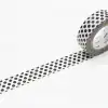 Black and white polka dot washi tape for craft and decor use.