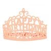 Pink birthday crown with intricate cutout design, perfect for celebrating special occasions and adding a festive touch to party photos and decorations.