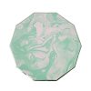 Marbled green and white umbrella with an octagonal shape, perfect for stylish rain protection.