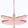 Pink butterfly-shaped hanging ornament with glitter accents, ideal for cake decorating or parties, from The Wraperie.