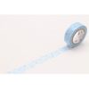 Colorful washi tape roll with blue accents, perfect for decorative crafts and scrapbooking projects.