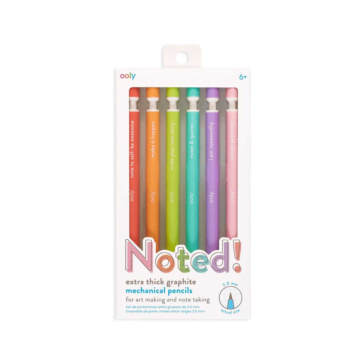 Vibrant multicolor mechanical pencils with motivational quotes, perfect for creative writing, note-taking, and school supplies, ideal for students and artists seeking fun and inspiring stationery.