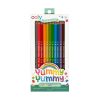 Brightly colored scented crayons for kids, featuring 12 vivid hues ideal for creative art projects and drawing. Perfect for children age 3 and up, offering non-toxic, fruit-scented fun.