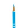 Colorful blue personalized pencil with white bubble and atom illustrations, perfect for school or office use.