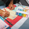 Colorful handmade greeting card with