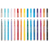 Vibrant rainbow-colored glitter gel pens in various shades, perfect for creative writing and coloring activities. Bright, sparkly, and smooth for an enjoyable artistic experience.