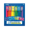 Brightly colored mini scented neon highlighters featuring playful monster designs, perfect for students and professionals, from The Wraperie.