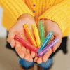 Colorful kid-friendly highlighters with adorable monster faces, perfect for school, crafts, and creative projects. Brightly colored, fun design encourages kids' learning and organization.