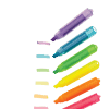 Chalk markers, pastel highlighters in vibrant colors, used for writing on chalkboards, glass, or non-porous surfaces, ideal for creative projects, menu boards, and art displays.