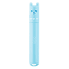 Cute blue llama-shaped lip balm applicator with adorable facial expression and heart details, perfect for kids and teens, featuring soft, hydrating formula for glossy lips.
