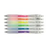 Bright colorful gel pens with transparent barrels featuring 